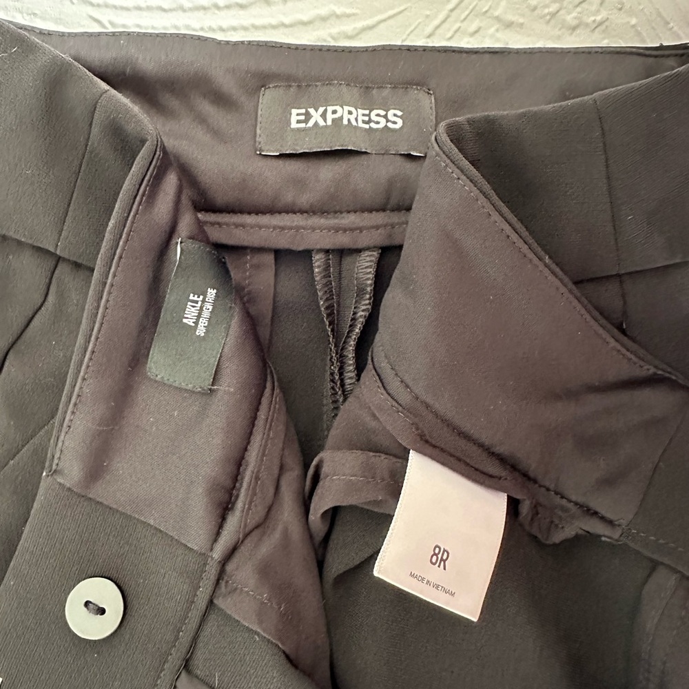 Express Black Ankle Super High Rise Dress Pants